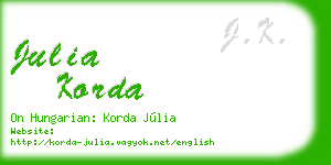 julia korda business card
